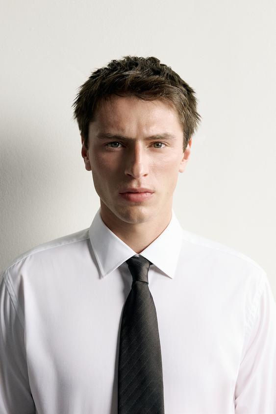 100% SILK HERRINGBONE TIE - Brown by Zara - Image 0