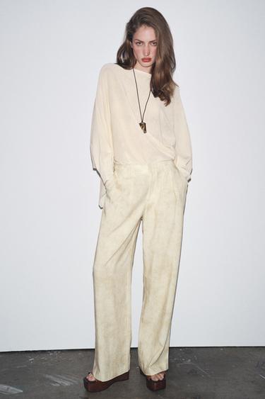 ZW COLLECTION TROUSERS WITH DARTS - Ecru by Zara - Image 3