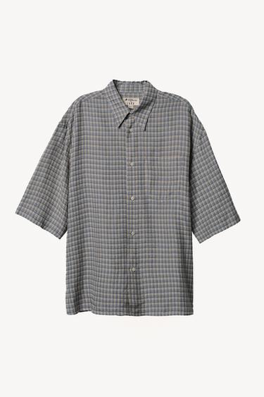 CAMISA OVERSIZE FIT XADREZ WILLY CHAVARRIA X ZARA - Azul / Branco da Zara