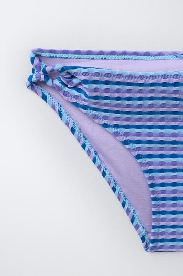 6-14 YEARS / TEXTURED STRIPED BIKINI - Blue by Zara - Image 3