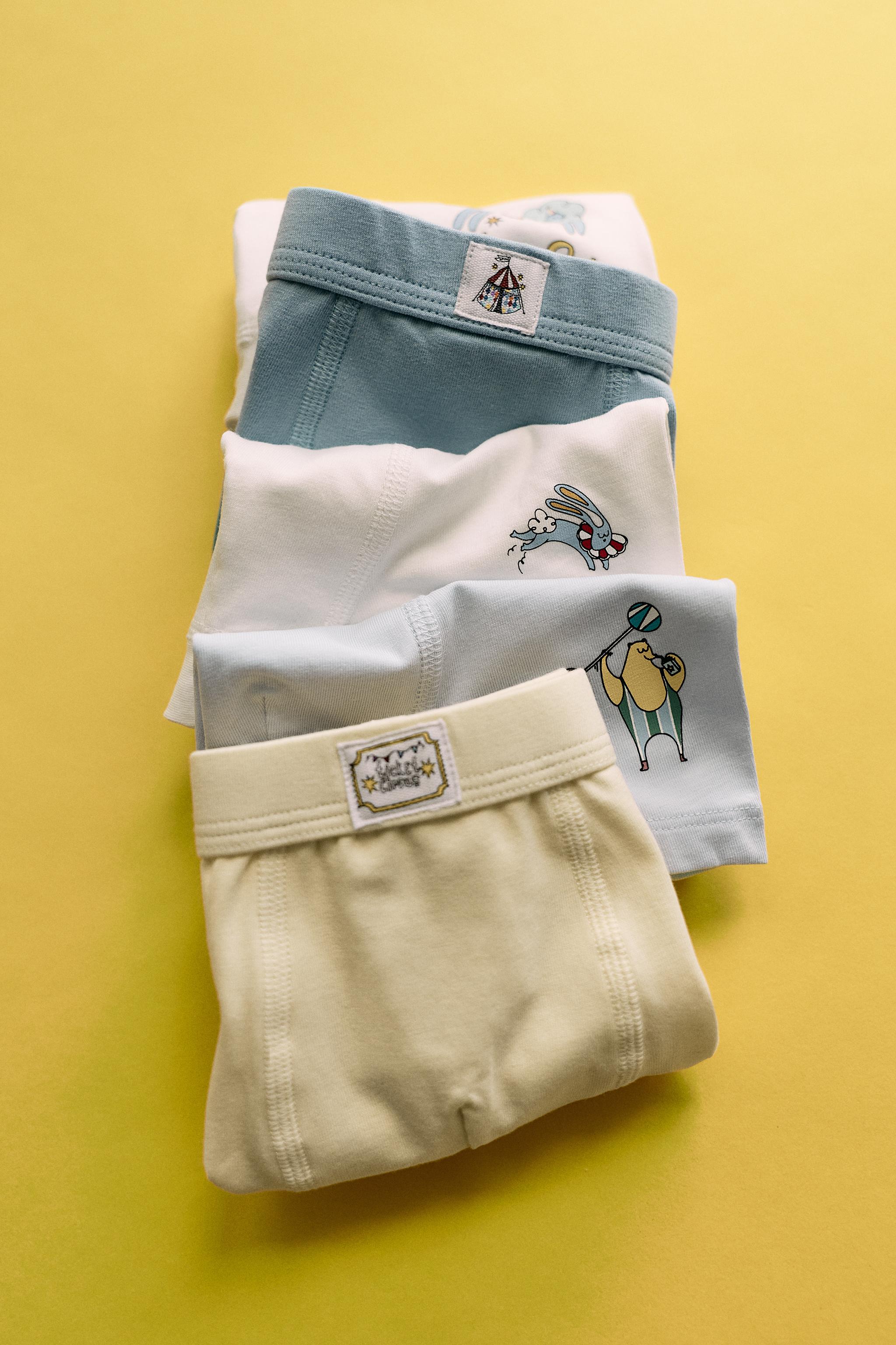 2-6 YEARS / FIVE-PACK OF CIRCUS BOXERS — Blue / White