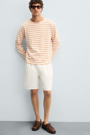 BERMUDA COUPE DÉCONTRACTÉE PLIS - Écru de Zara - Image 4