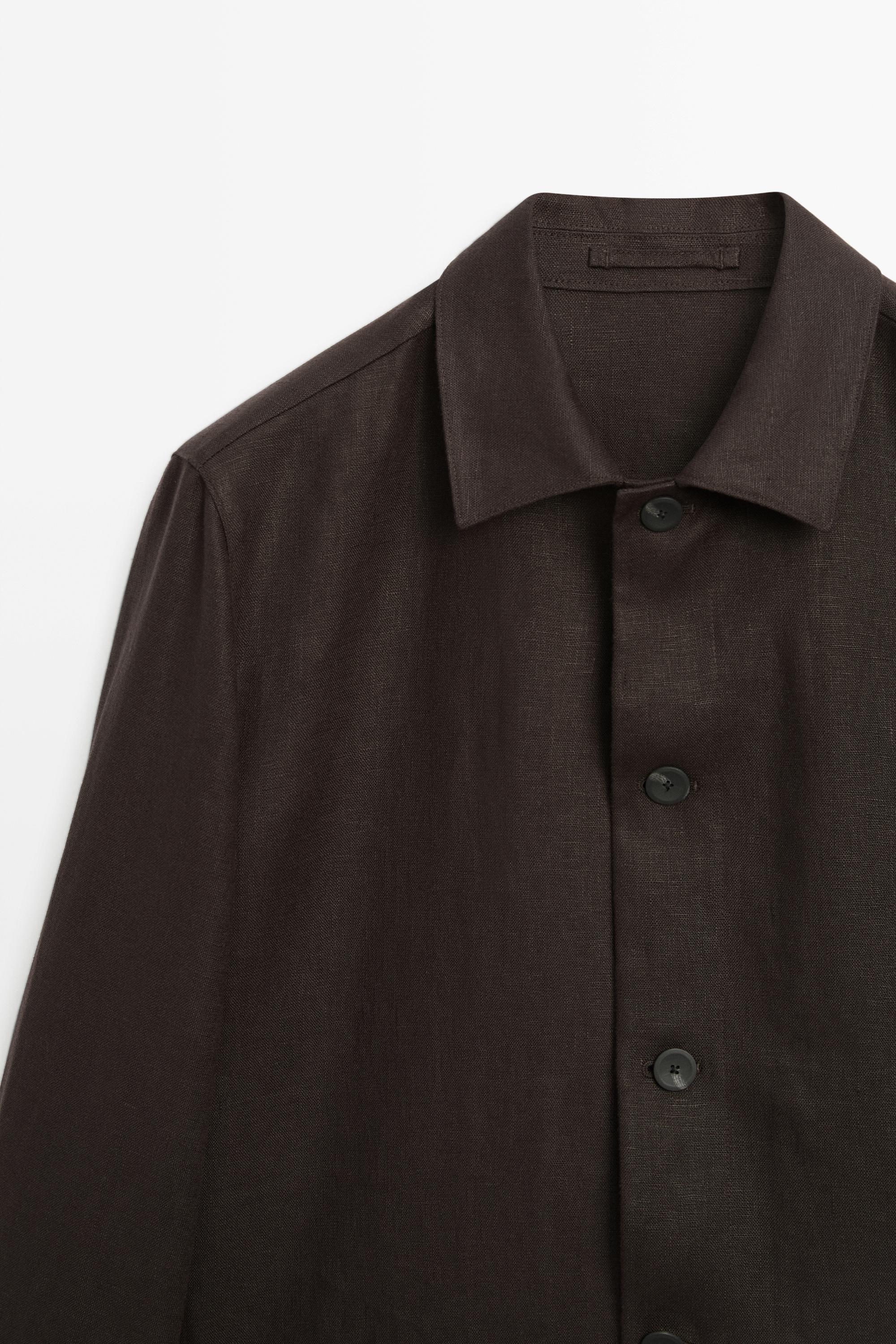 100% linen total look overshirt