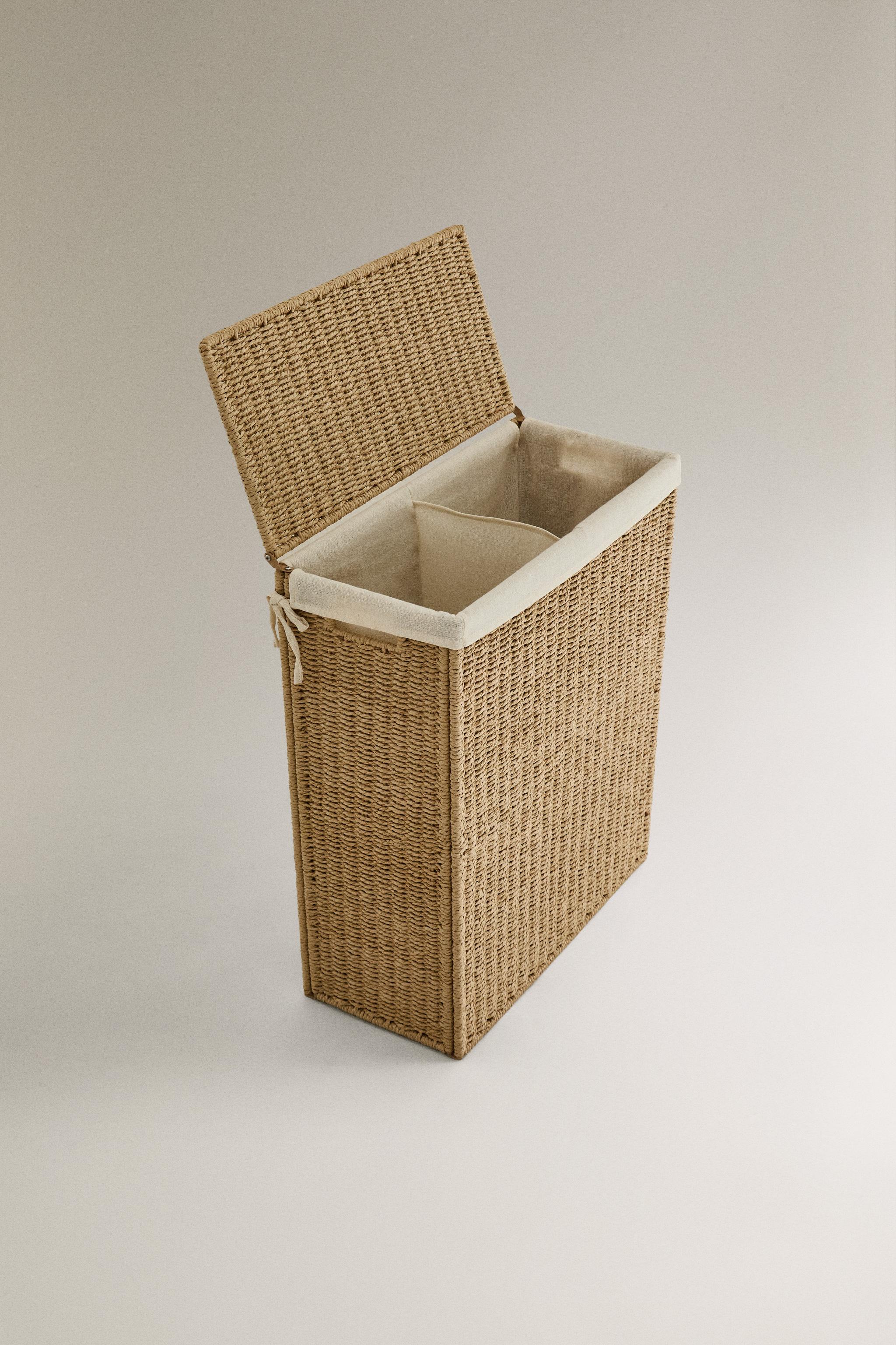 LAUNDRY BASKET WITH TWO COMPARTMENTS