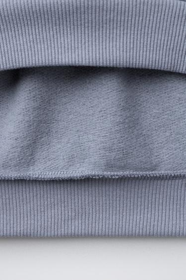 SWEAT À CAPUCHE À BANDES - Bleu moyen de Zara - Image 3
