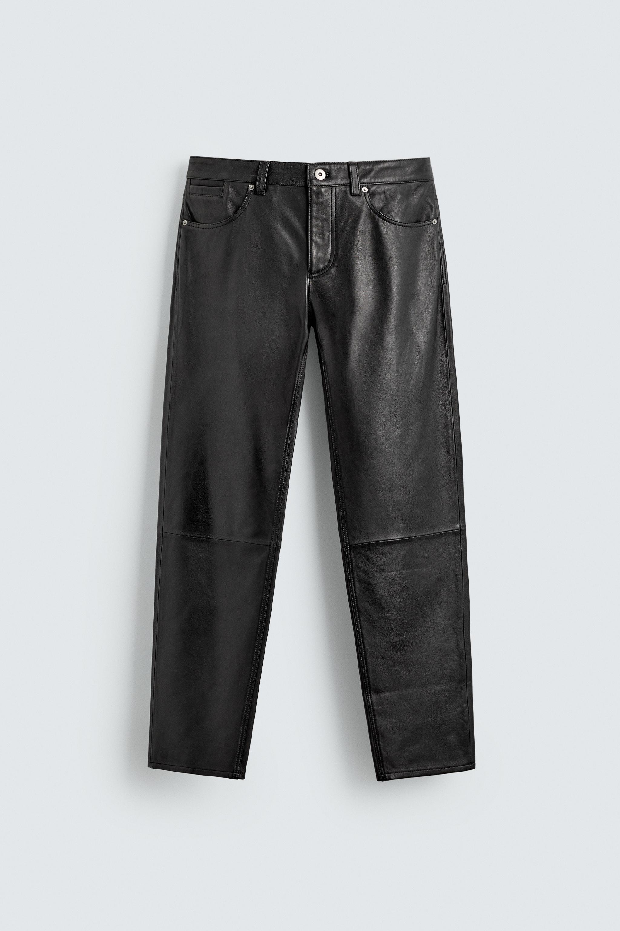 LEATHER SLIM FIT PANTS