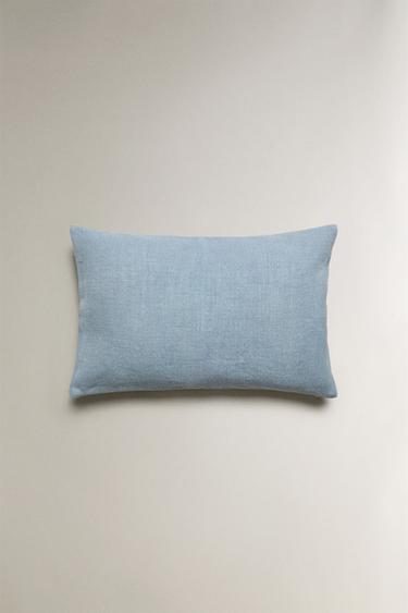 PLAIN LINEN CUSHION COVER - Blue by Zara - Image 3