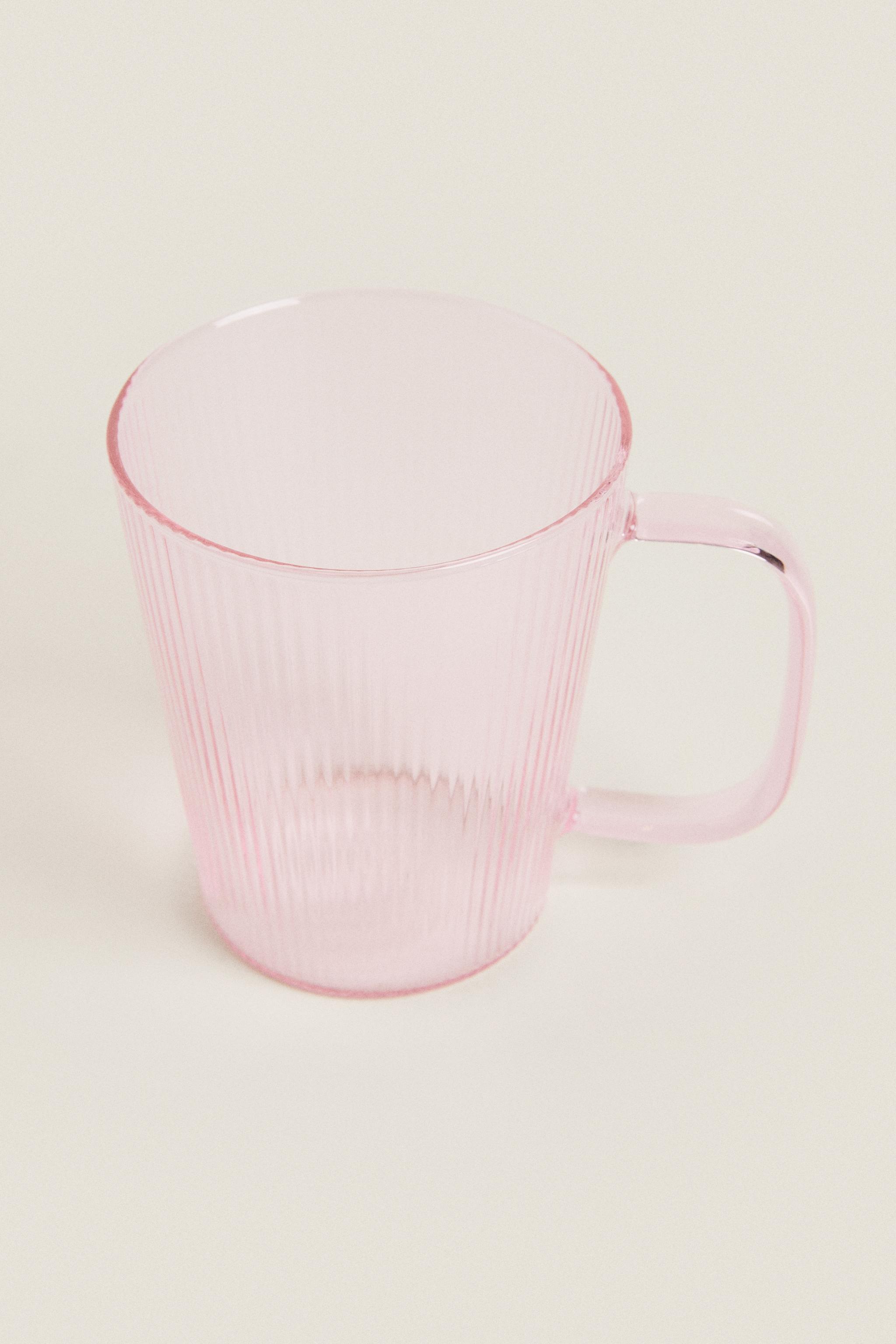 Pink glass online mug