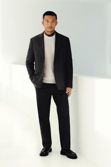 LIMITED EDITION 100% WOOL SUIT BLAZER - Dark brown by Zara