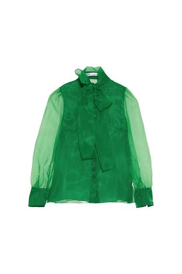 ORGANZA BLOUSE WITH BOW DETAIL