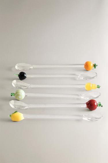 LOT PETITES CUILLÈRES VERRE RECYCLABLE FRUITS (LOT DE 6) -  de Zara - Image 3