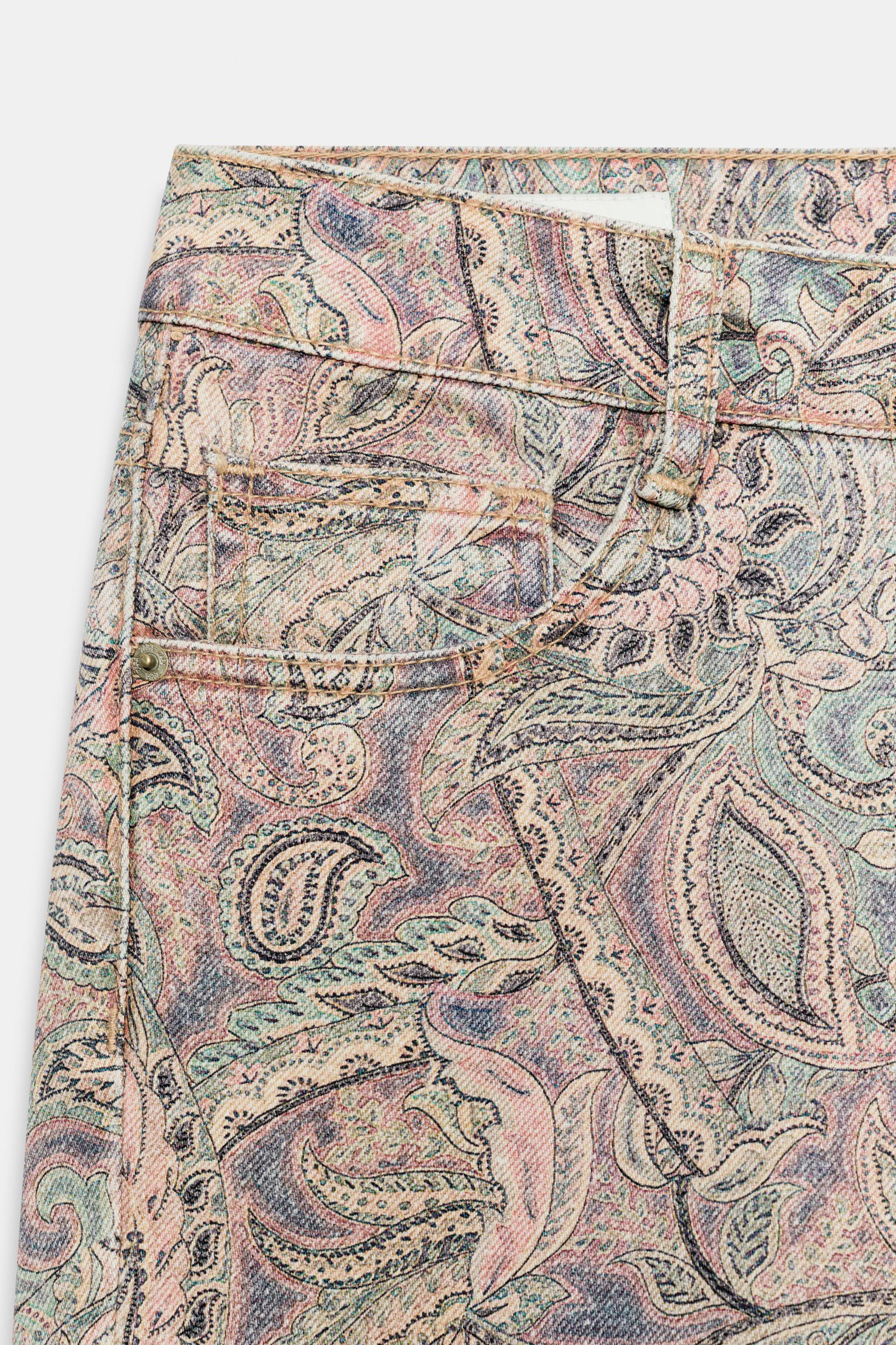 TRF LOW-RISE PAISLEY STRAIGHT JEANS