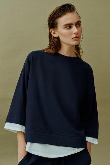 SUDADERA COMBINADA MANGA LARGA - Marino de Zara