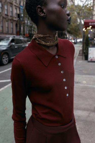 POLO CON LA PETO - Granate de Zara