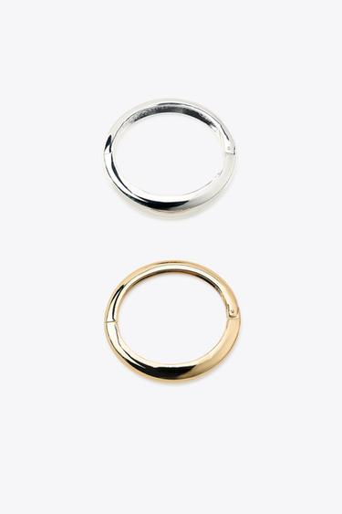 Zara 2-PACK OF COMBINED BANGLE BRACELETS - Gold / Silver