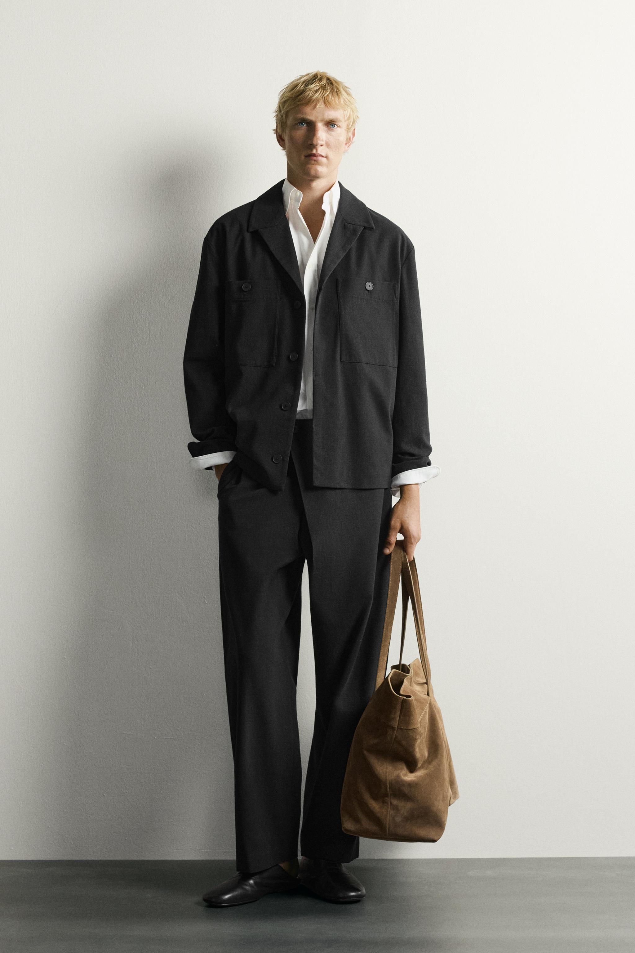 RELAXED FIT POCKET OVERSHIRT - Black | ZARA Turkey