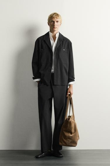 SOBRECAMISA RELAXED FIT BOLSILLOS - Negro de Zara - Imagen 0