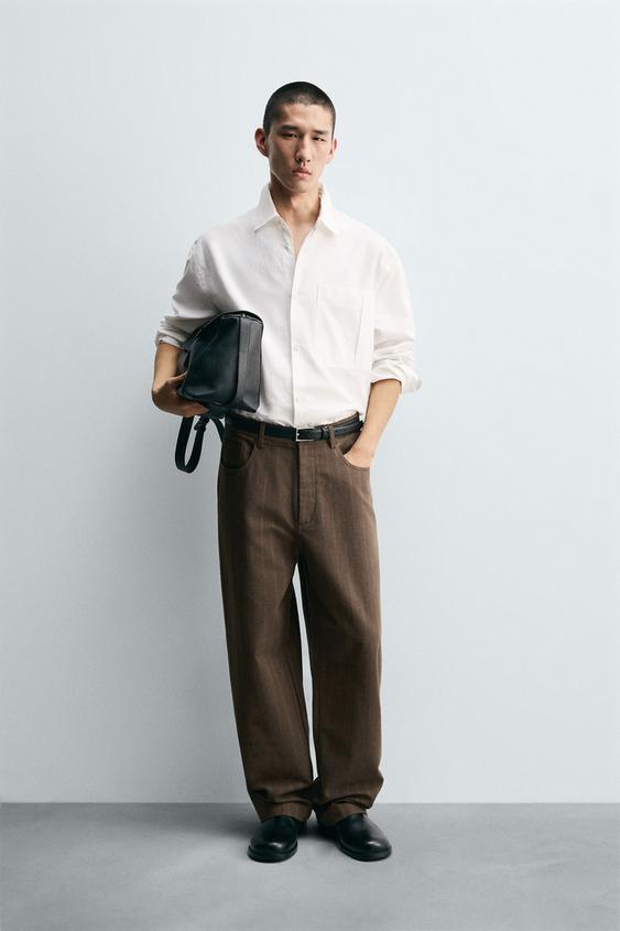 JACQUARD STRIPED BALLOON FIT PANTS