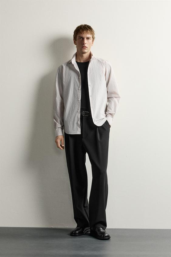 CAMISA FLUIDA COM BOLSO - Torrado-claro da Zara - Imagem 0