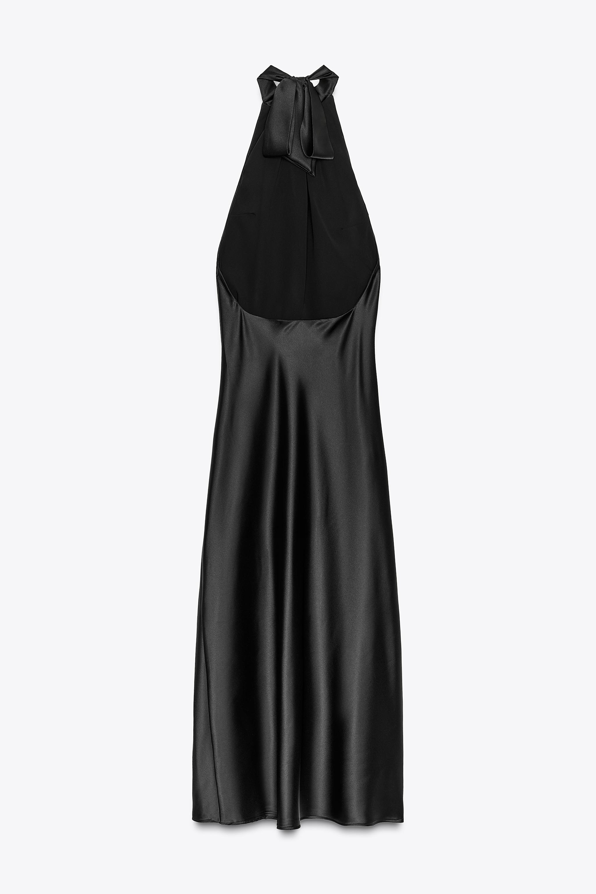 OPEN BACK SATIN MIDI DRESS