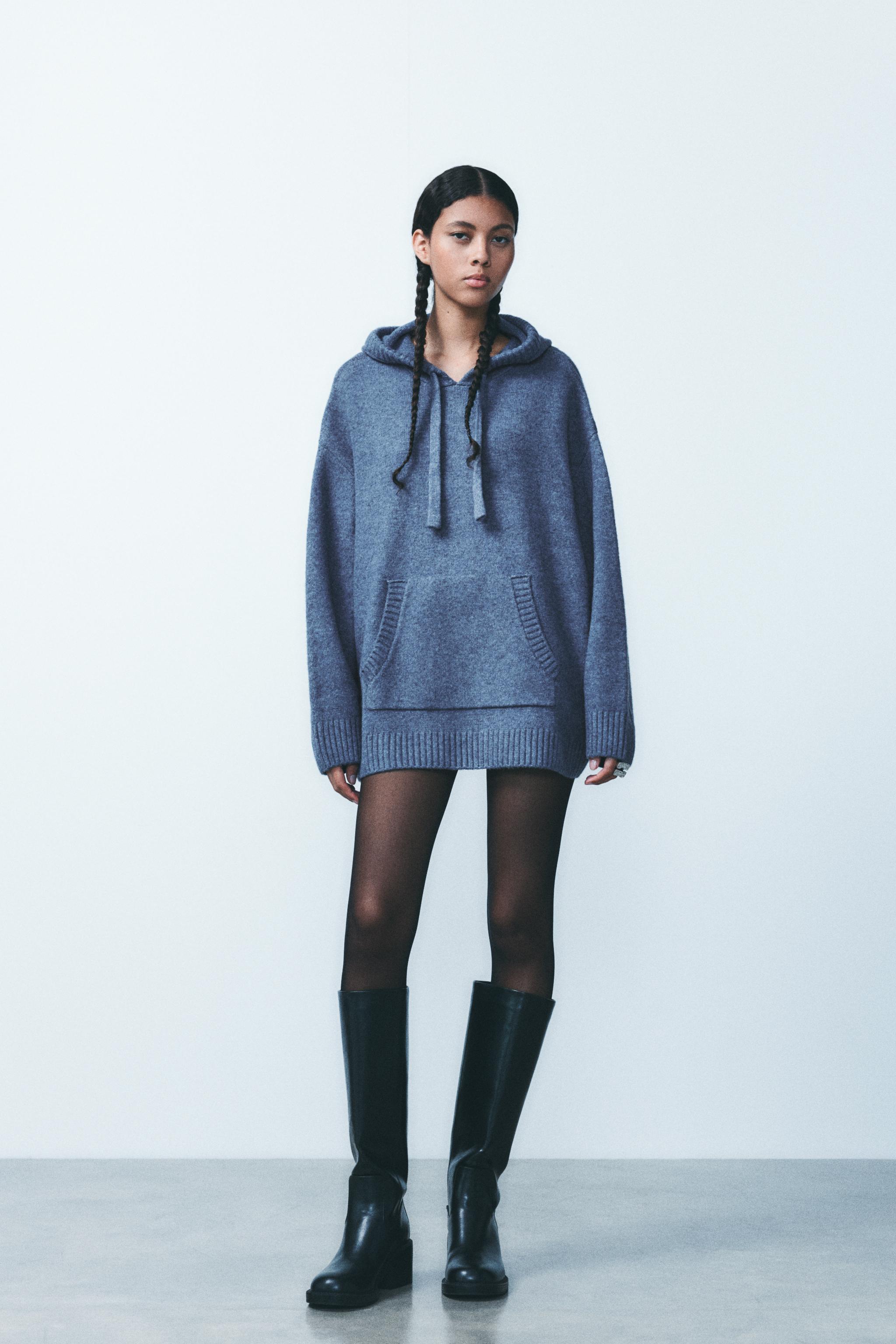 OVERSIZED LONGLINE SWEATSHIRT - Blue marl | ZARA Australia