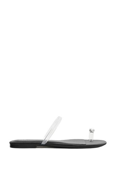 FLAT VINYL STRAP SANDALS - Transparent by Zara - Image 0