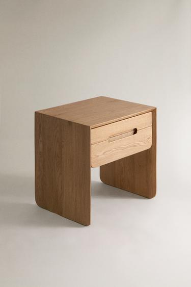 OAK WOOD NIGHT TABLE - Light beige by Zara - Image 0