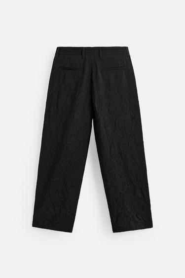 CREASED-EFFECT TROUSERS - Black by Zara - Image 7