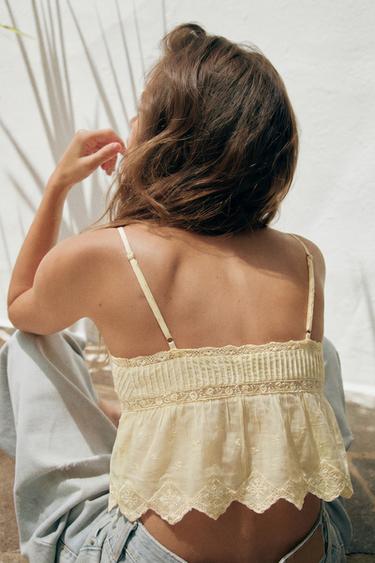BOGʻICHLI KASHTALI BRETELKALI TOP - Sariq Zara tomonidan