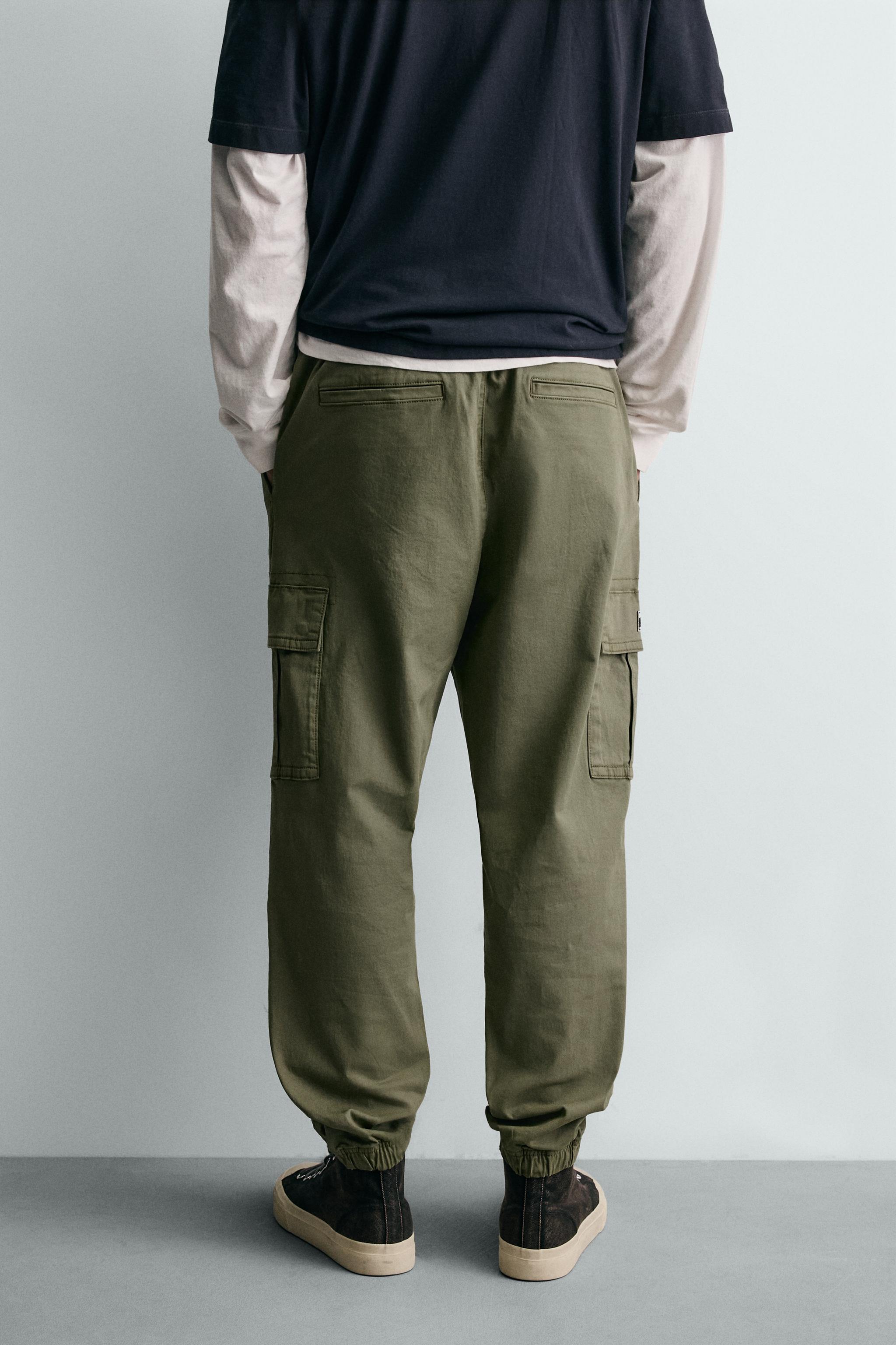 SLIM FIT CARGO TROUSERS - Khaki | ZARA Turkey