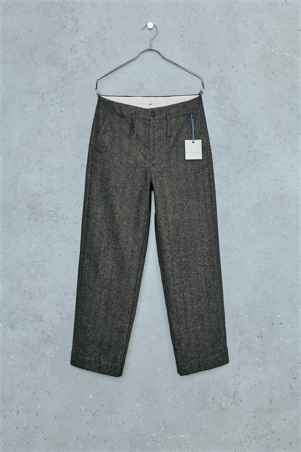 STORIESZ - STRIPED WOOL BLEND SUIT TROUSERS
