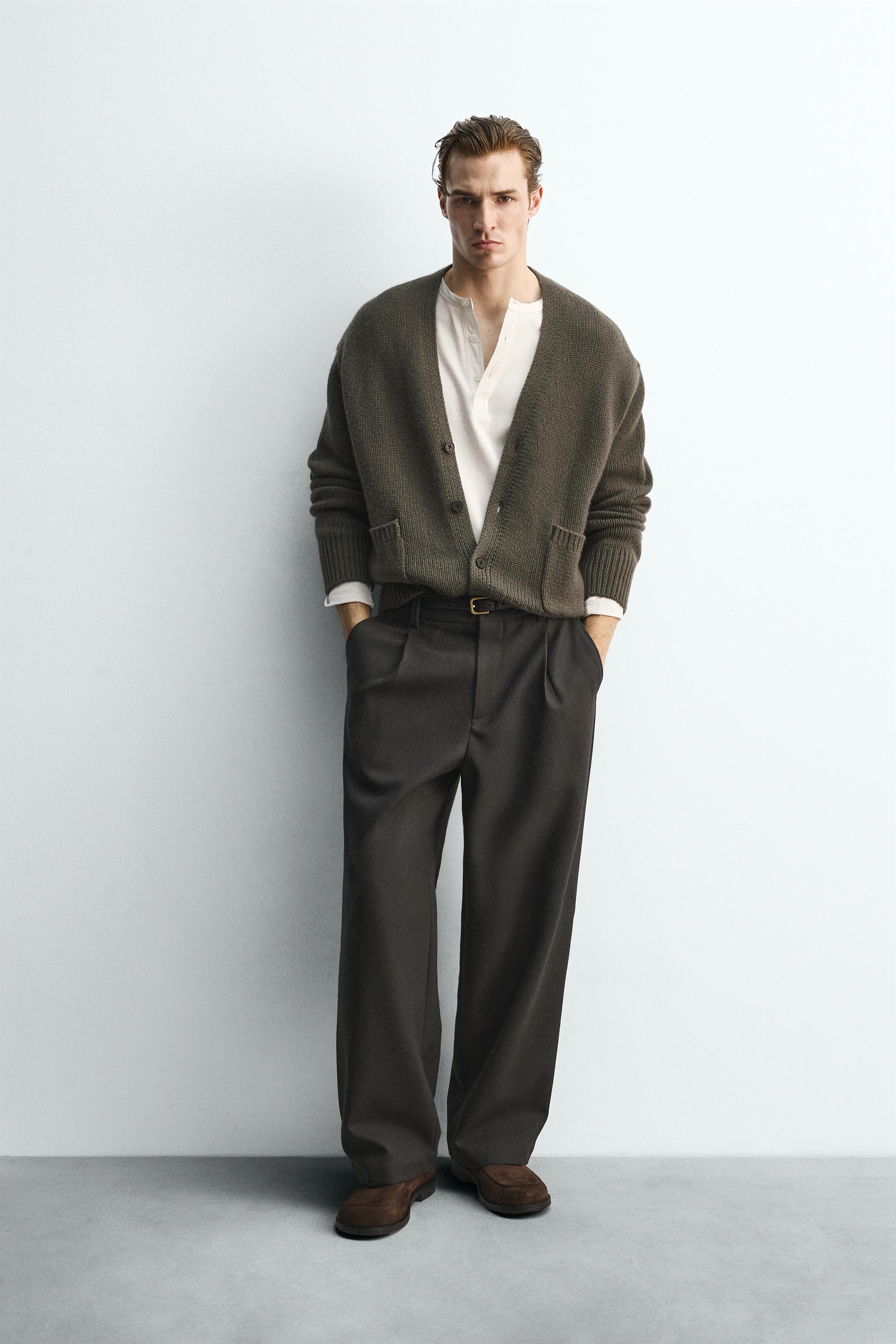 LIMITED EDITION WOOL - CASHMERE CARDIGAN - Khaki | ZARA South Africa
