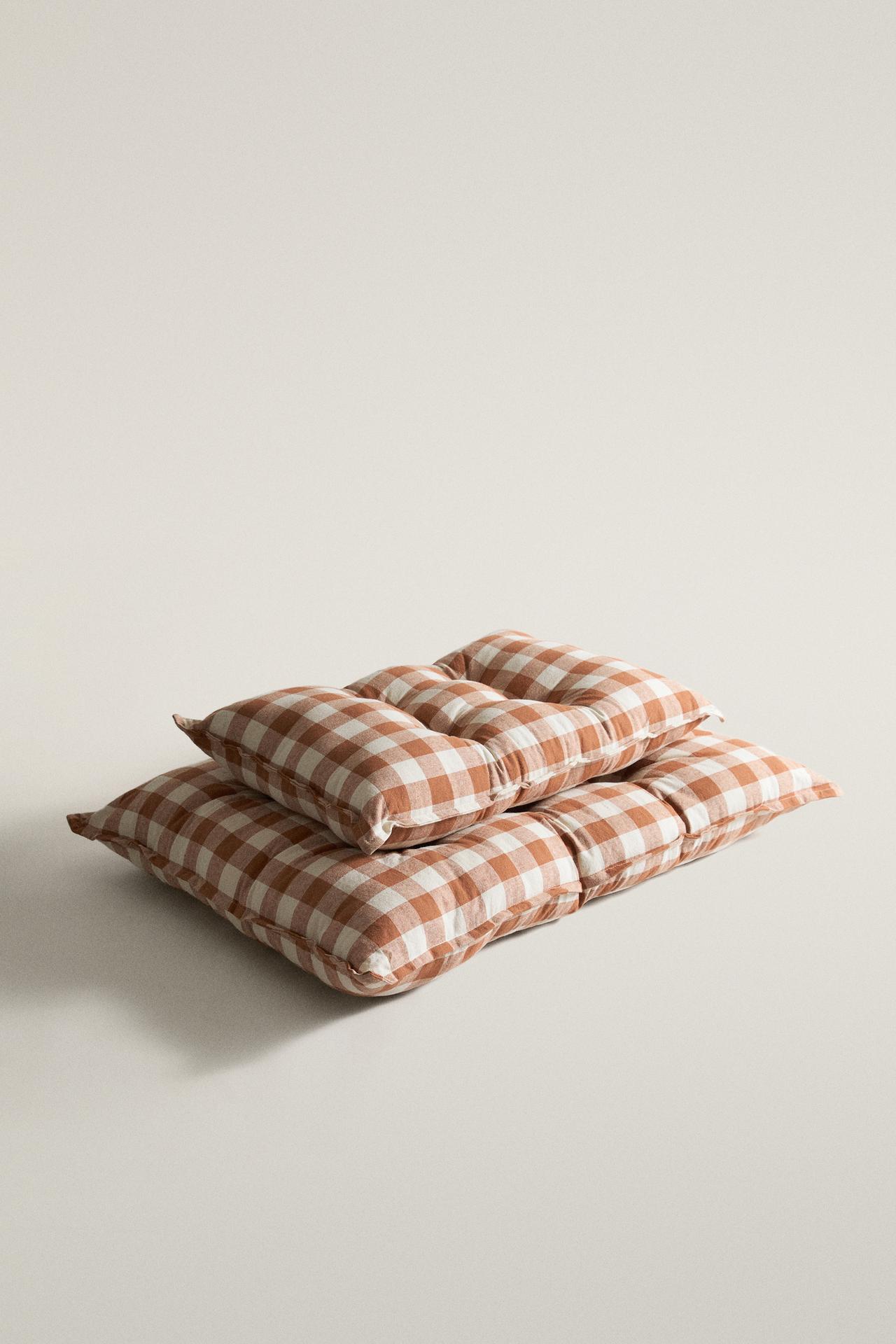 GINGHAM PET TOPPER — Orange