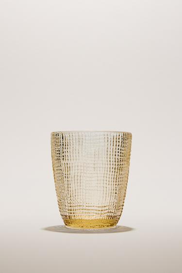 RAISED DESIGN GLASS TUMBLER - Brown by Zara