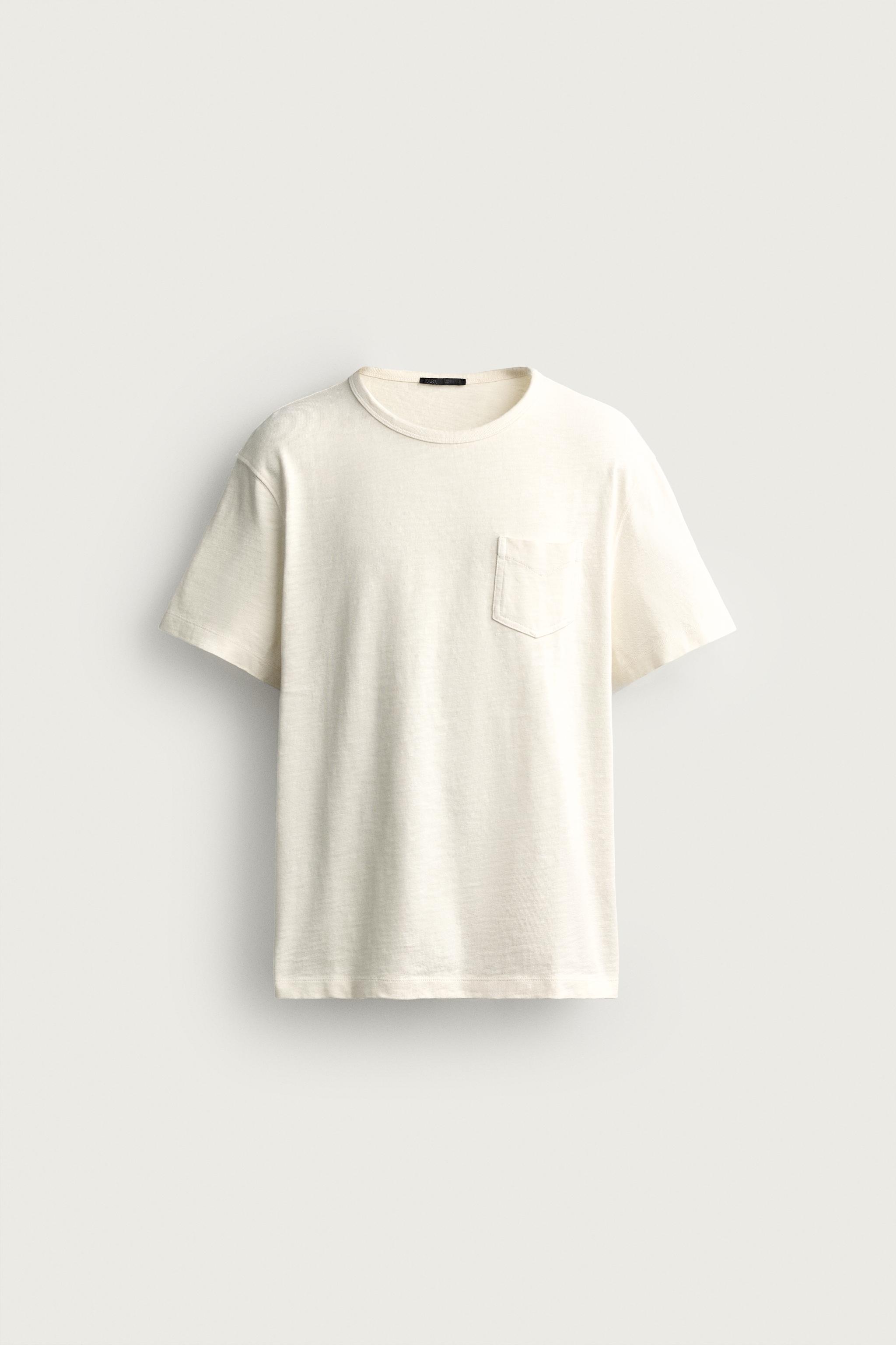 REGULAR FIT SHORT SLEEVE T-SHIRT — Ecru