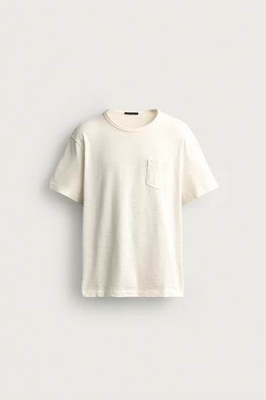 REGULAR FIT SHORT SLEEVE T-SHIRT - Ecru by Zara
