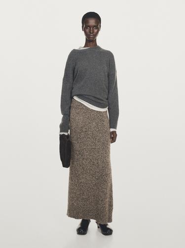 Zara 100% cashmere knit midi skirt - Mink - Image 0