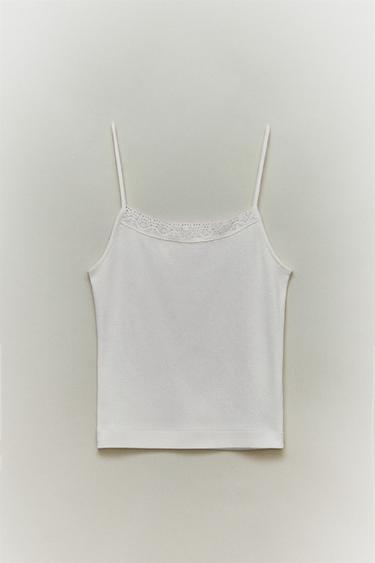 COTTON JERSEY TOP - White by Zara - Image 4