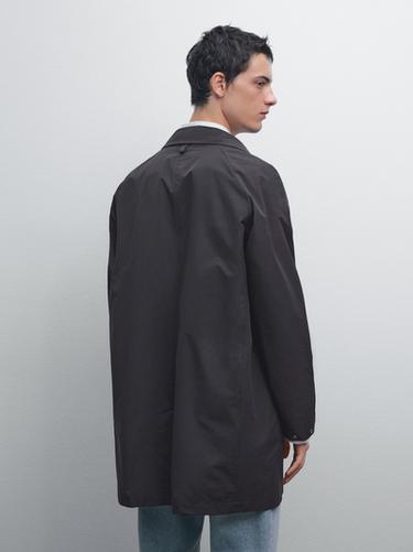 Zara Packable water-repellent trench coat - Dark navy