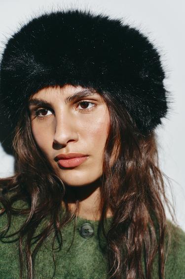 TURBANTE DIADEMA EFECTO PELO - Negro de Zara