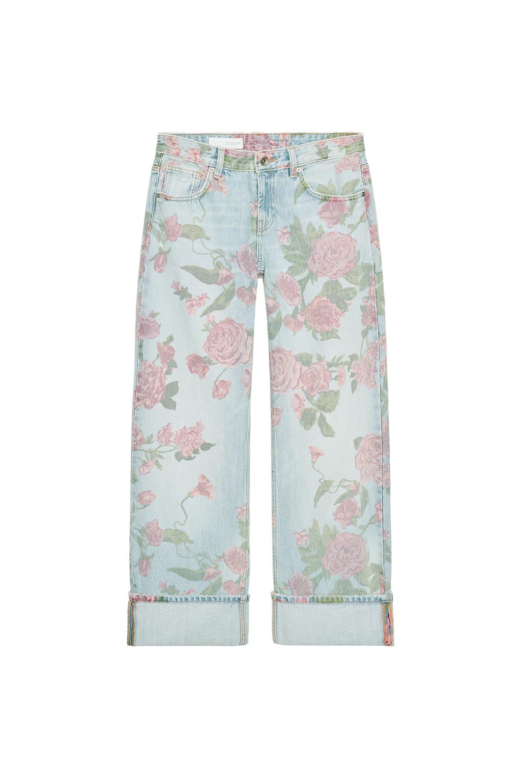 TRF LOW RISE LOOSE FIT PRINTED FOLDED JEANS - image 4