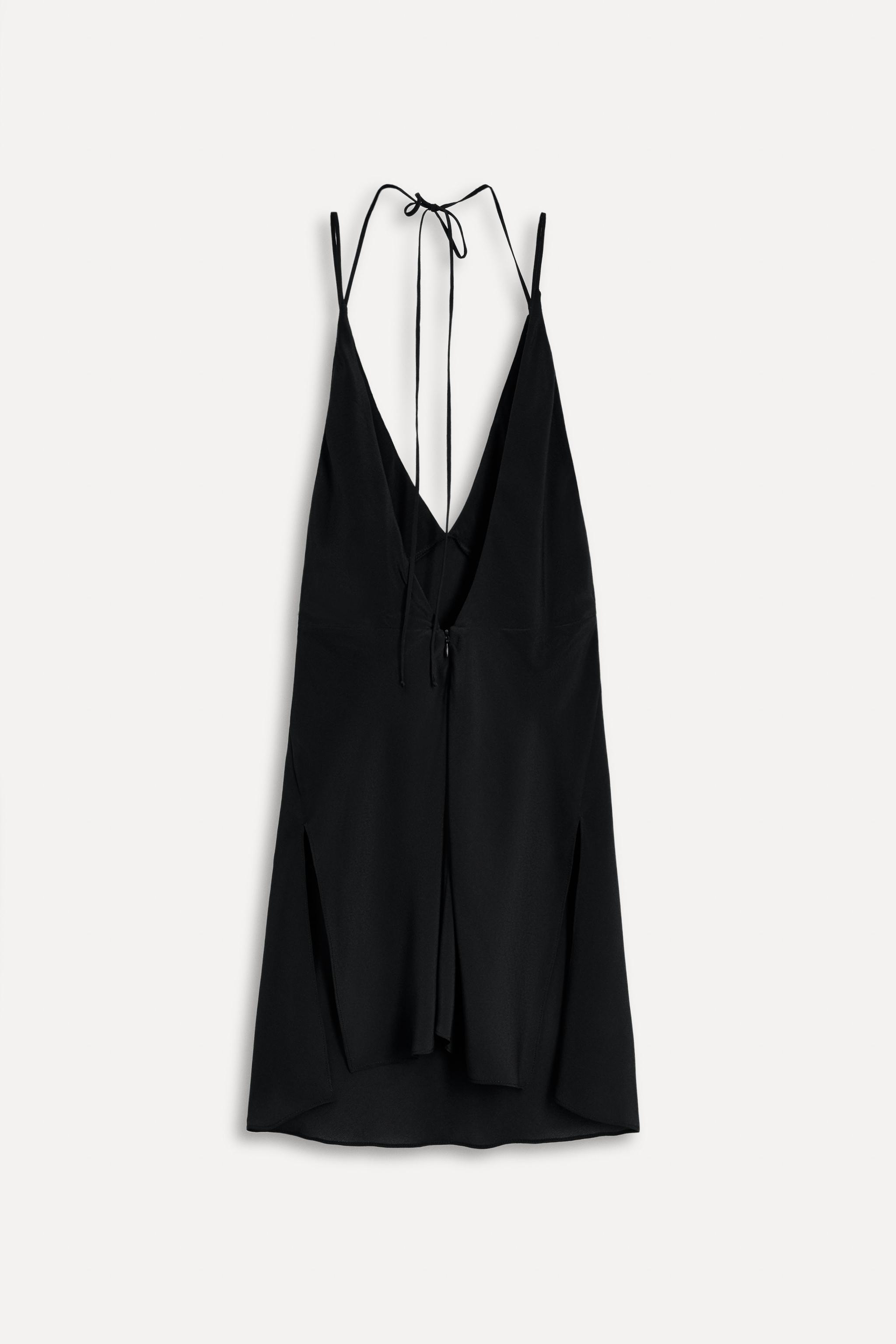 ★CERRIC★BACK OPEN HALF TOP★1616★Black★韓国★大人気★ 100% SILK TOP WITH OPENING 50TH ANNIVERSARY - Black | ZARA