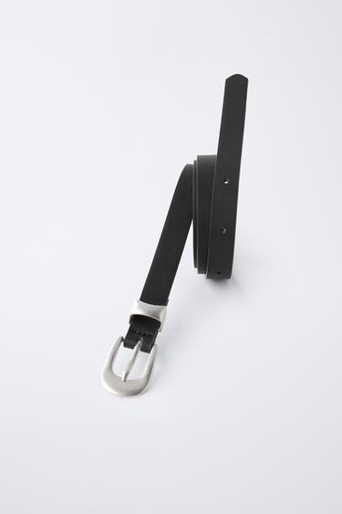 CINTURÓN EFECTO PIEL - Negro de Zara
