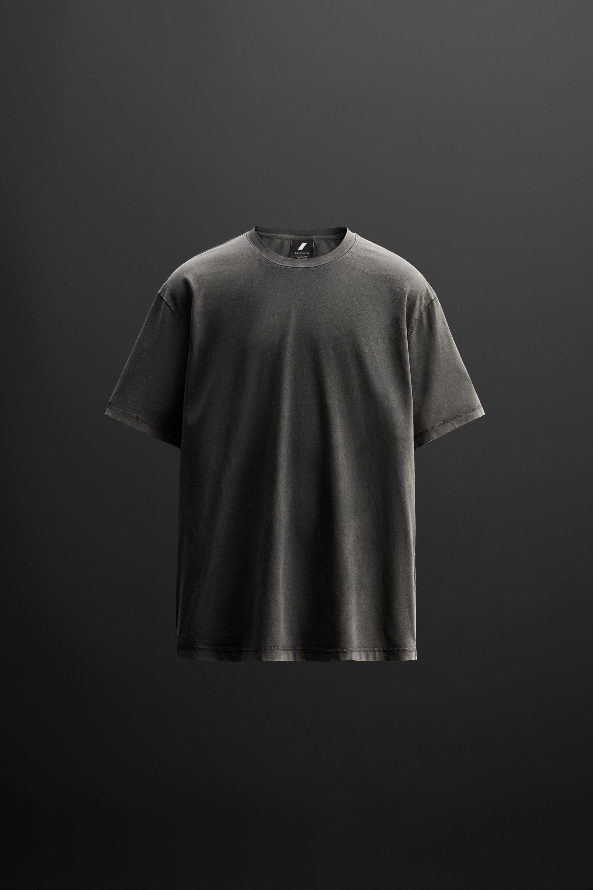 国内発送★ZARA★ユーズド加工*テクニカル半袖Tシャツ ユーズド加工テクニカルTシャツ - グレイッシュ | ZARA Japan / 日本