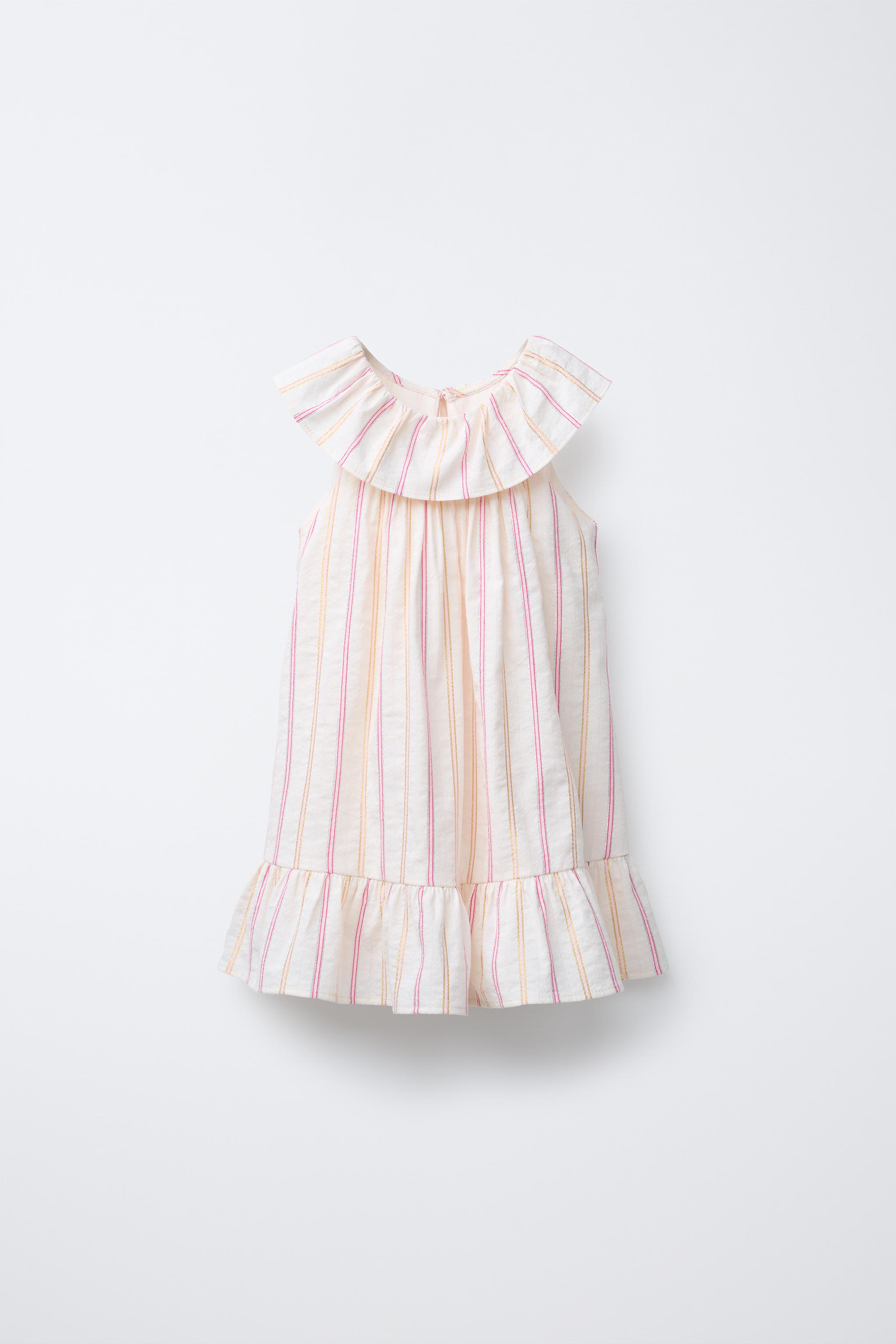 シャイニーストライプワンピース - エクリュ | ZARA Japan / 日本