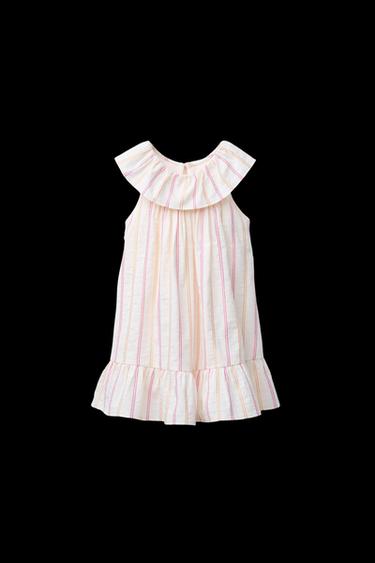 VESTIDO RAYAS BRILLO - Crudo de Zara - Imagen 0
