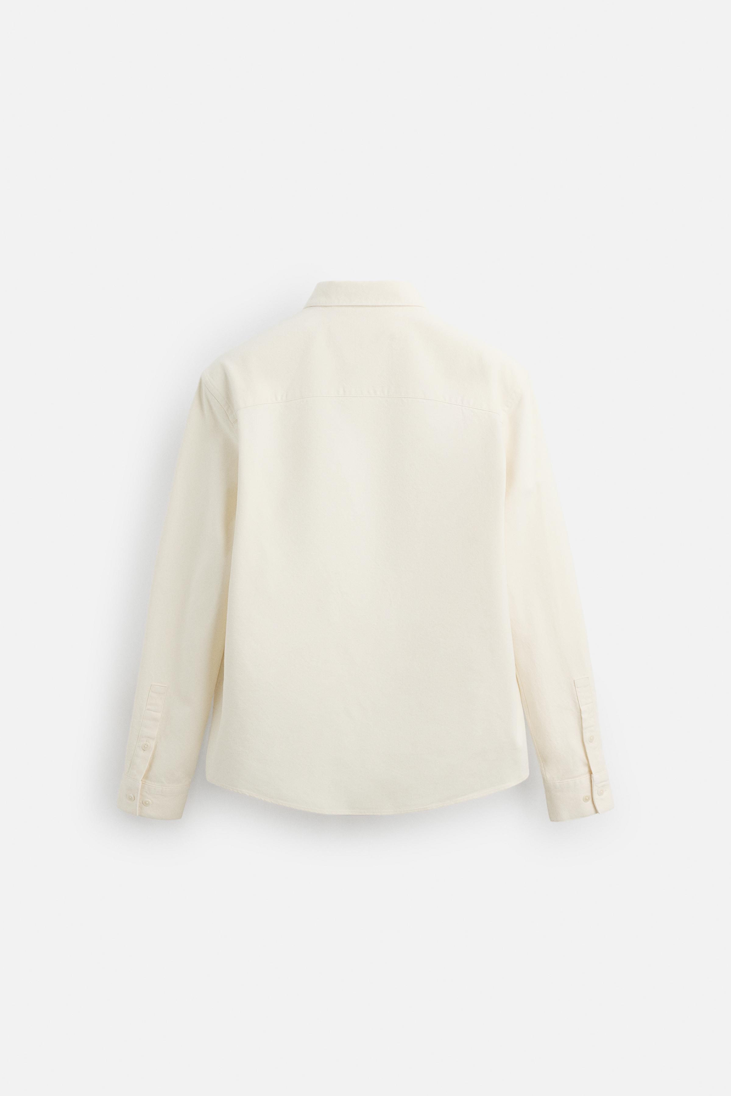 BRUSHED COTTON SHIRT - Ecru | ZARA United States
