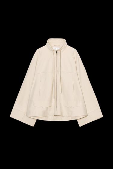 FLUID HIGH NECK JACKET - Dark beige by Zara