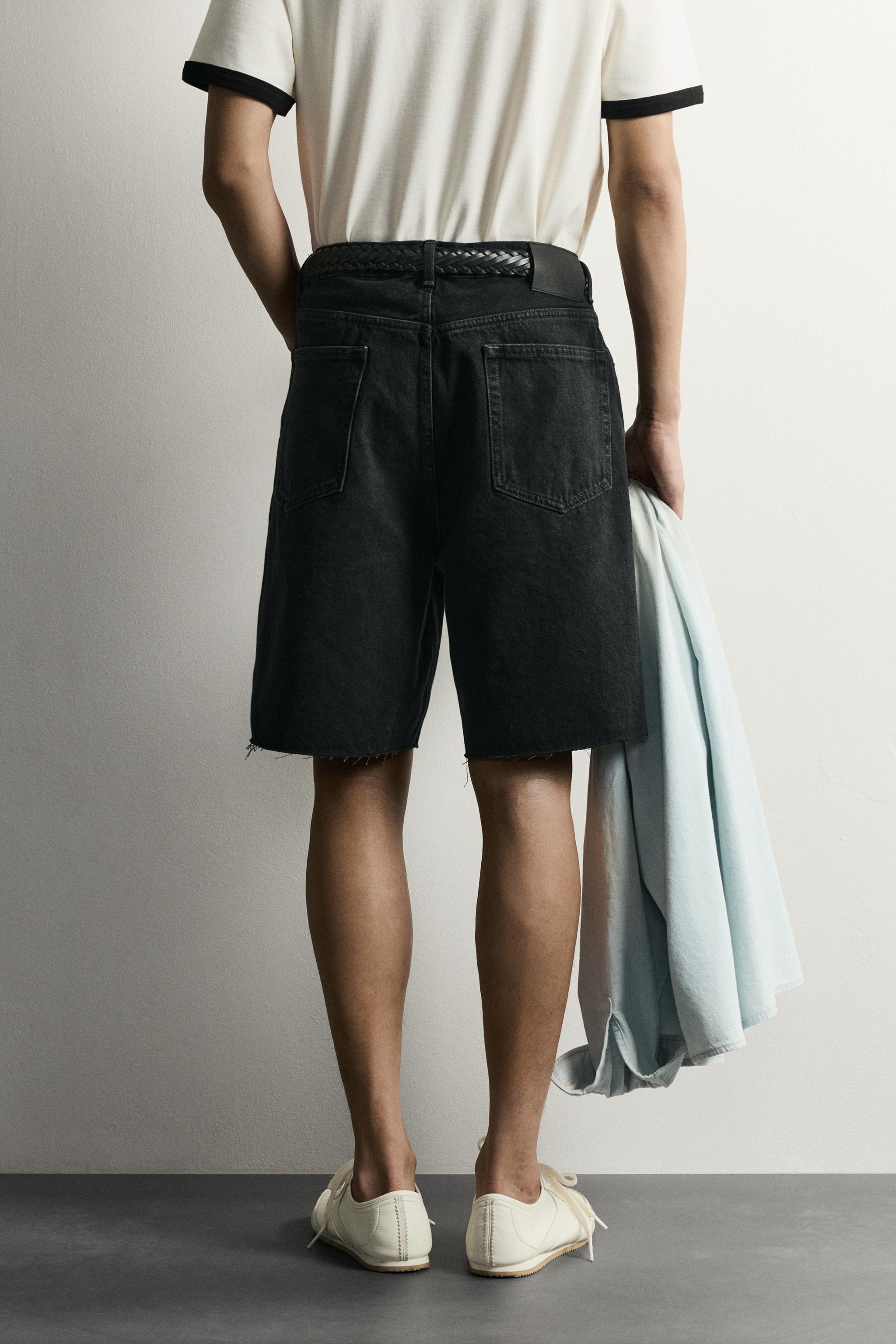 Мужские шорты Zara STRAIGHT FIT DENIM SHORTS — фото 3