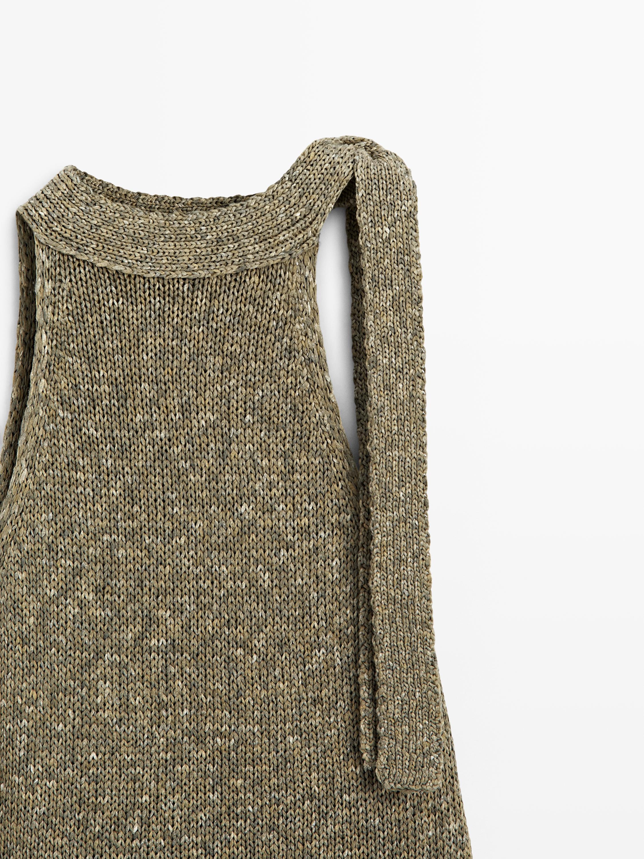 100% cotton halter top with tie detail